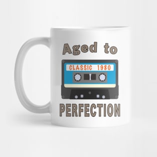 1980 40th Birthday Aged to Perfection Cassette. Mug